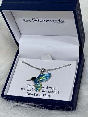 Belk Silverworks Fine Silver Plate Hummingbird Pendant Necklace